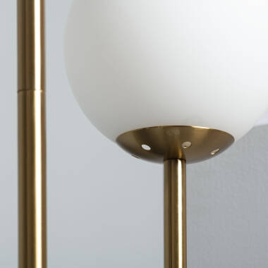 Prodotto da Lampada da Terra Metallo e Vetro Moonlight Brass 2 Luci