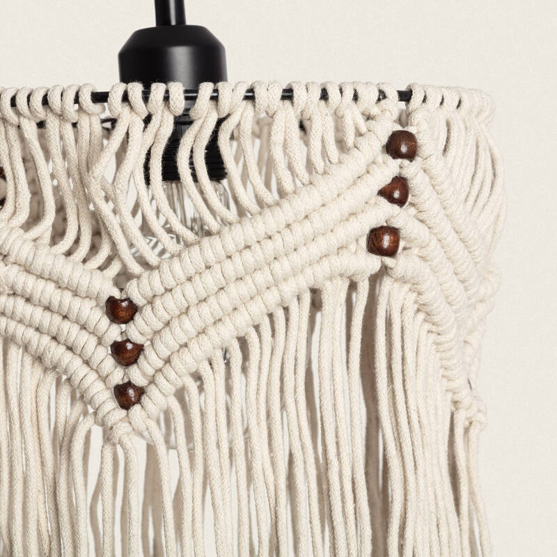 Producto de Macramé Nanti Fringed Cotton Pendant Lamp 