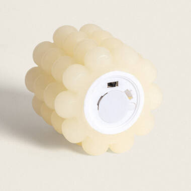 Product of 7.5cm Round Natural Wax LED Candle Battery Operated