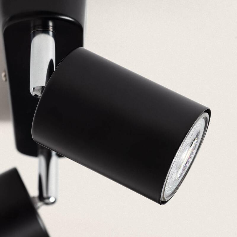 Product van Plafondlamp Verstelbaar Metaal 2 Spots Albus Black Large voor GU10 lamp 