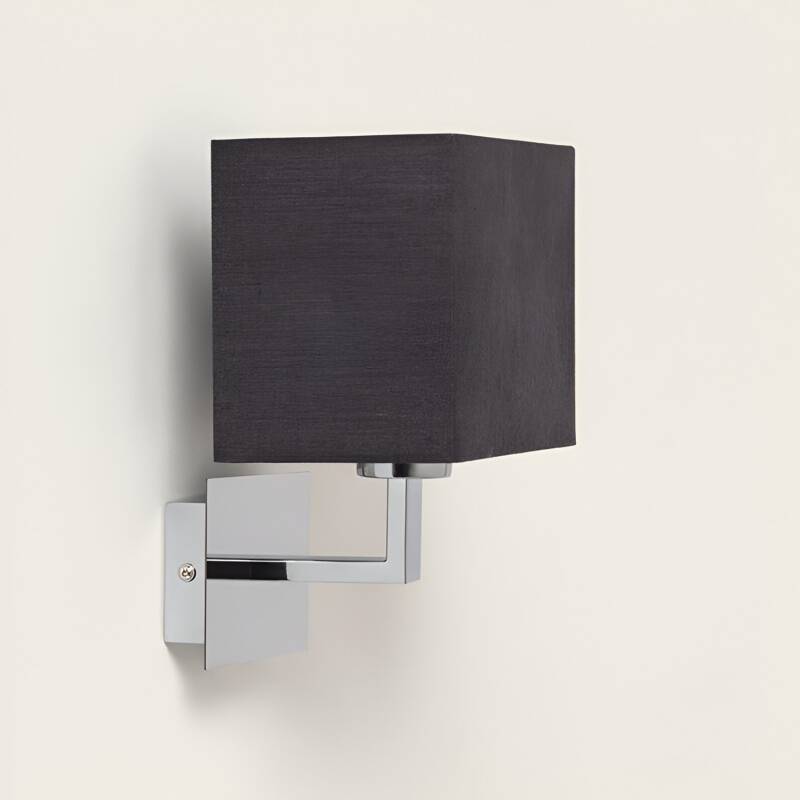 Product van Wandlamp met Stoffen Lampenkap Fulham Gepolijst Chroom