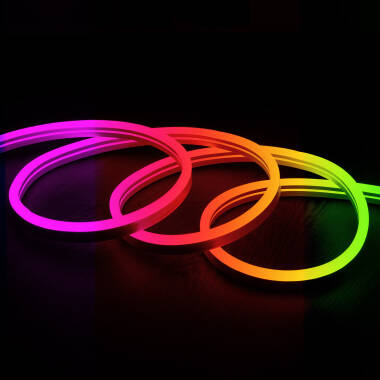 Neon LED Strip 11 W/m RGB   220V AC 60 LED/m  Halfrond 180º IP67 te knippen om de 100 cm