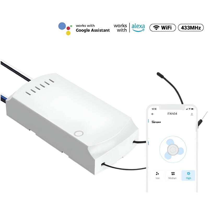 Product of WiFi Controller for AC Ceiling Fan SONOFF iFan04-H