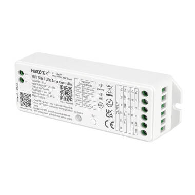 Prodotto da Controller Regolatore LED Wi-Fi 5 in 1 per striscia LED monocolore/CCT/RGB/RGBW/ RGBWW 12/24V DC MiBoxer 