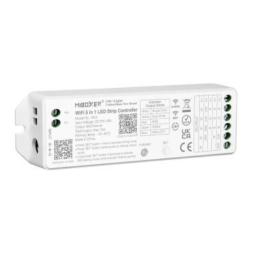 Product Controller LED WiFi 5 in 1 voor LED strip Monochrome/CCT/RGB/RGBW/RGBWW 12/24V DC MiBoxer 