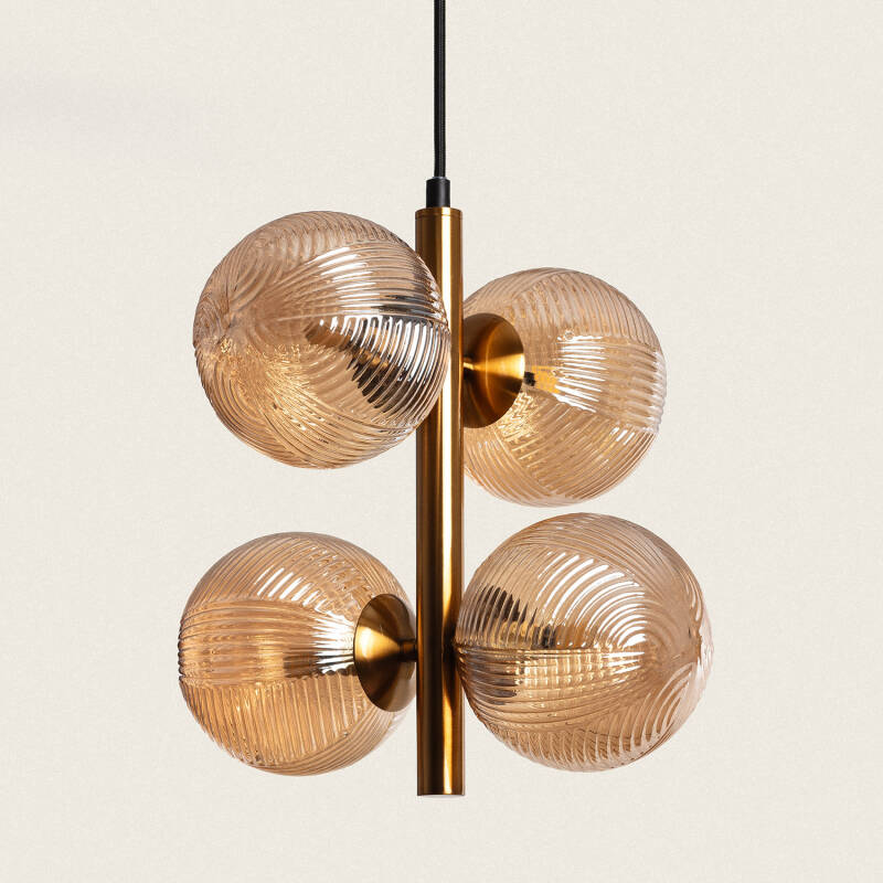 Product of Dayla Metal & Glass Pendant Lamp 