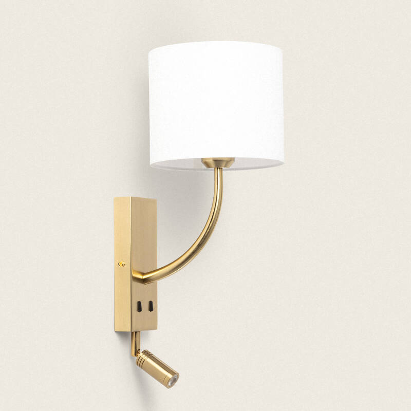 Product of Teylo 2.5W Metal Wall Lamp with Reading Light in Gold