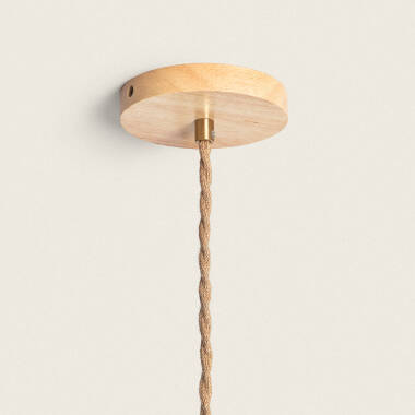 Product of Ceiling Rosette with Braided Natural & Gold Cable for Pendant Lamp 