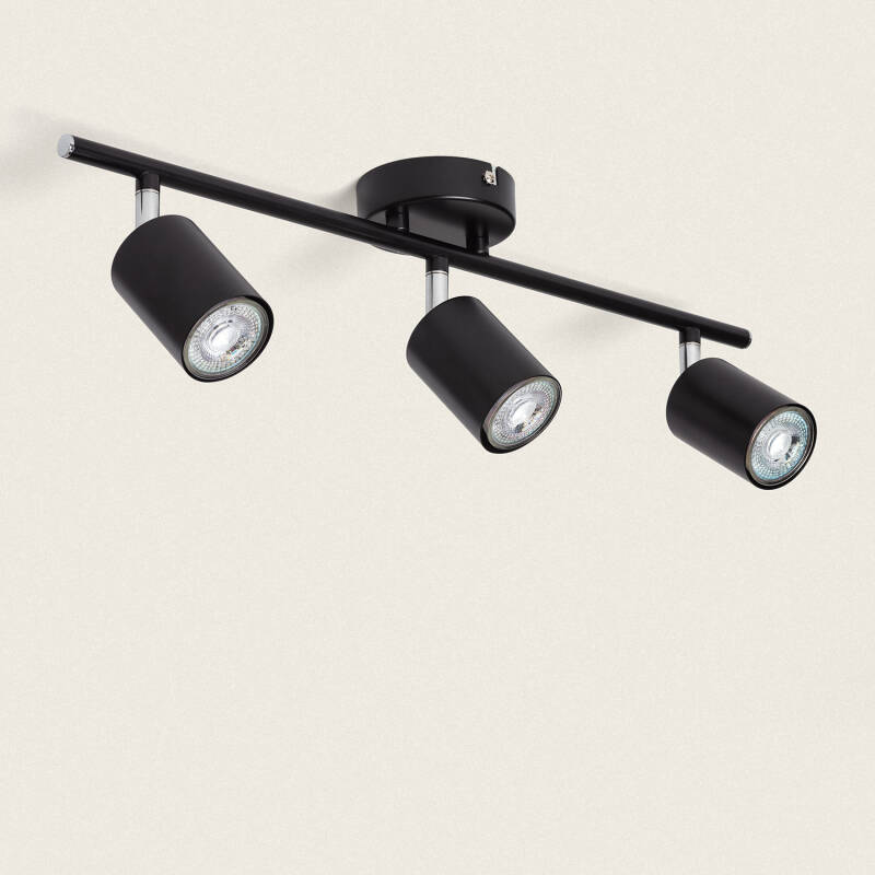 Product van Plafondlamp Richtbaar Metaal Albus Black 3 Spots 