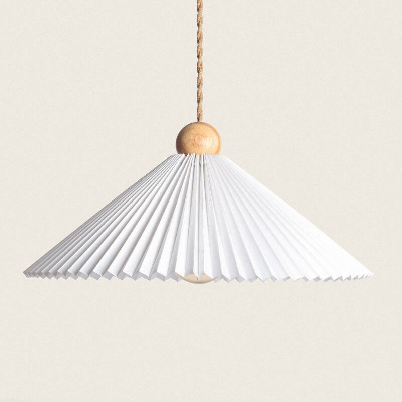 Product of Luanda Wood & Fabric Pendant Lamp 