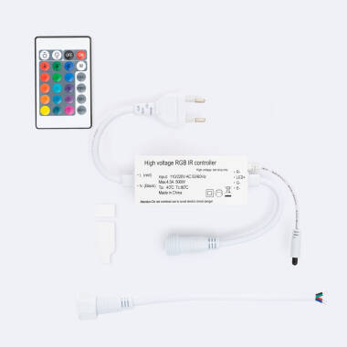 Product van Controller voor ronde RGB LED-Strip 220V AC 36 LED/m RGB IP65 te knippen om de 100cm