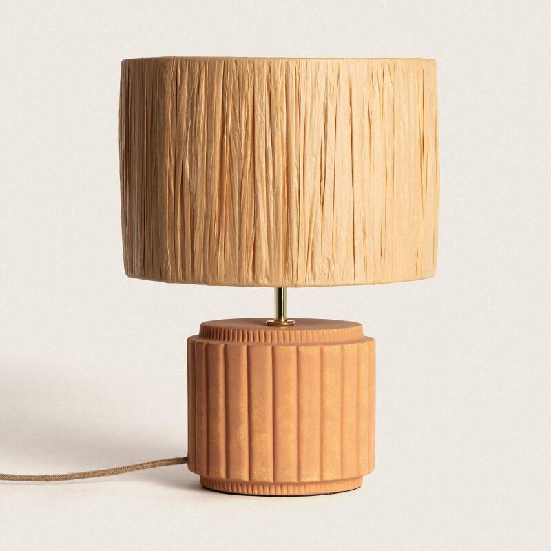 Product of Kinney Raffia & Ceramic Table Lamp 