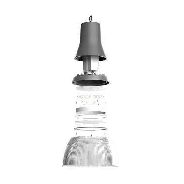 Produit de Cloche LED Industrielle avec Réflecteur 90º 25-80W CCT LuzNova 