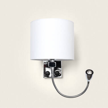 Product van Wandlamp met Leeslicht  2.5W Metaal Silver-Kianga