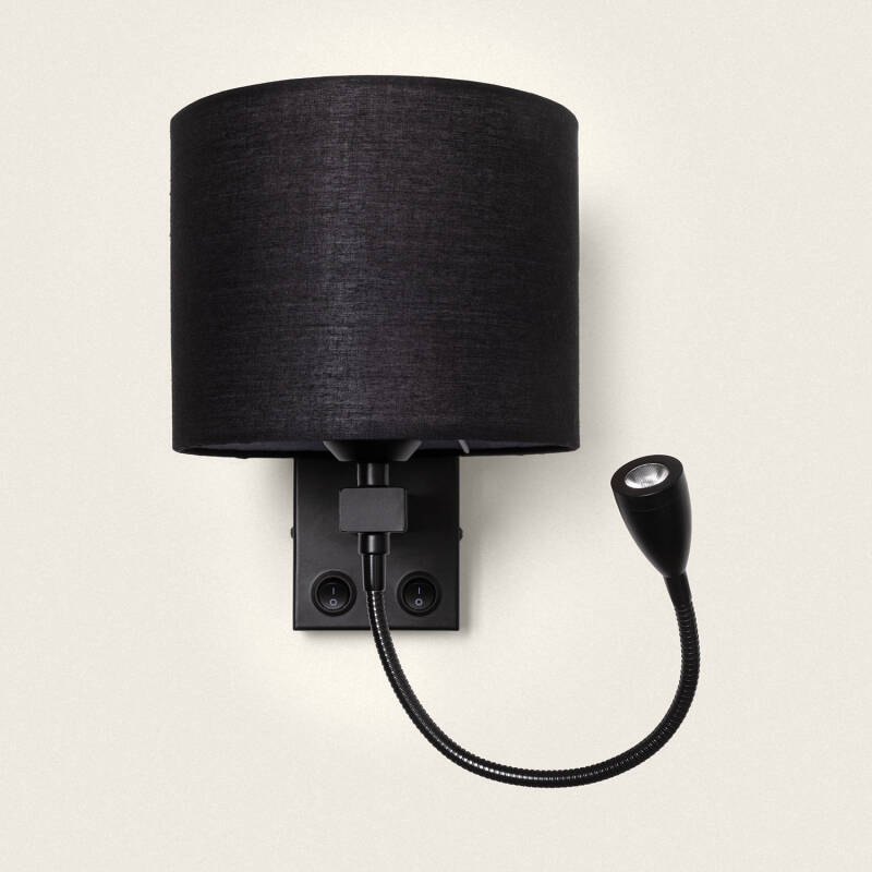 Product van Wandlamp met Leeslicht 2.5W Metaal Black-Kianga