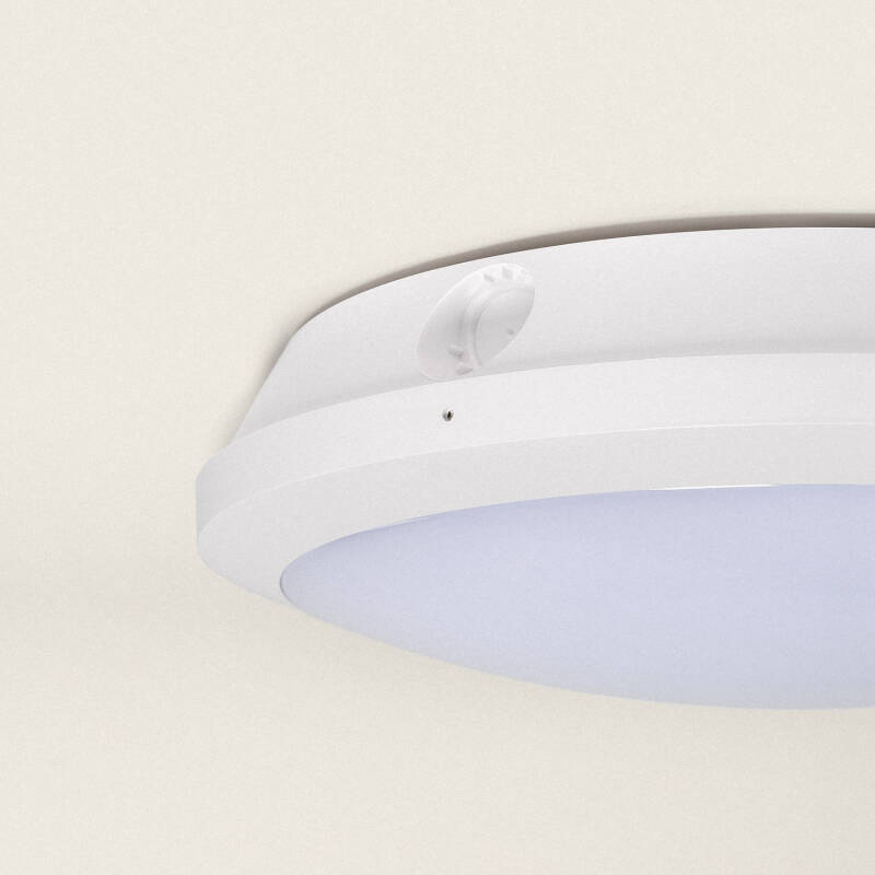 Prodotto da Plafoniera LED 12.5-18.5W Ø300 mm da Esterno Circolare CCT con Rilevatore di Movimento Radar e Luce di Emergenza