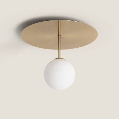 Lampada da Soffitto Metallo e Vetro Moonlight Brass