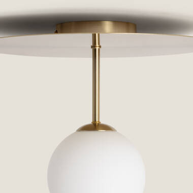 Product van Plafond Metaal en Glas Moonlight Brass