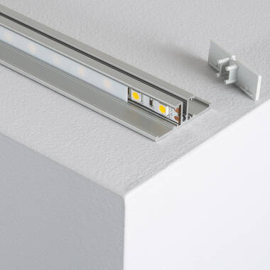 Dubbel Aluminium Opbouw Profiel 1m voor LED Strips tot 10 mm