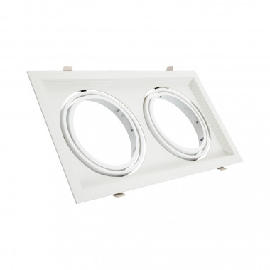 Downlight Podhledový Rámeček Čtvercový Naklápěcí pro Dvě LED Žárovky AR111 Výřez 160x310 mm