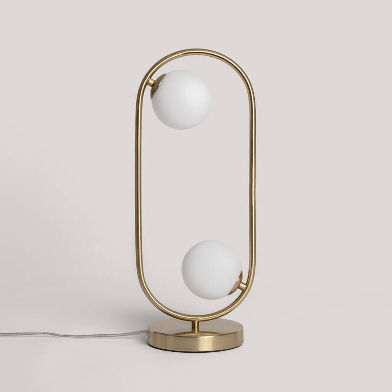 Produit de  Lampe à poser Métal et Verre Moonlight Brass 2 Spots