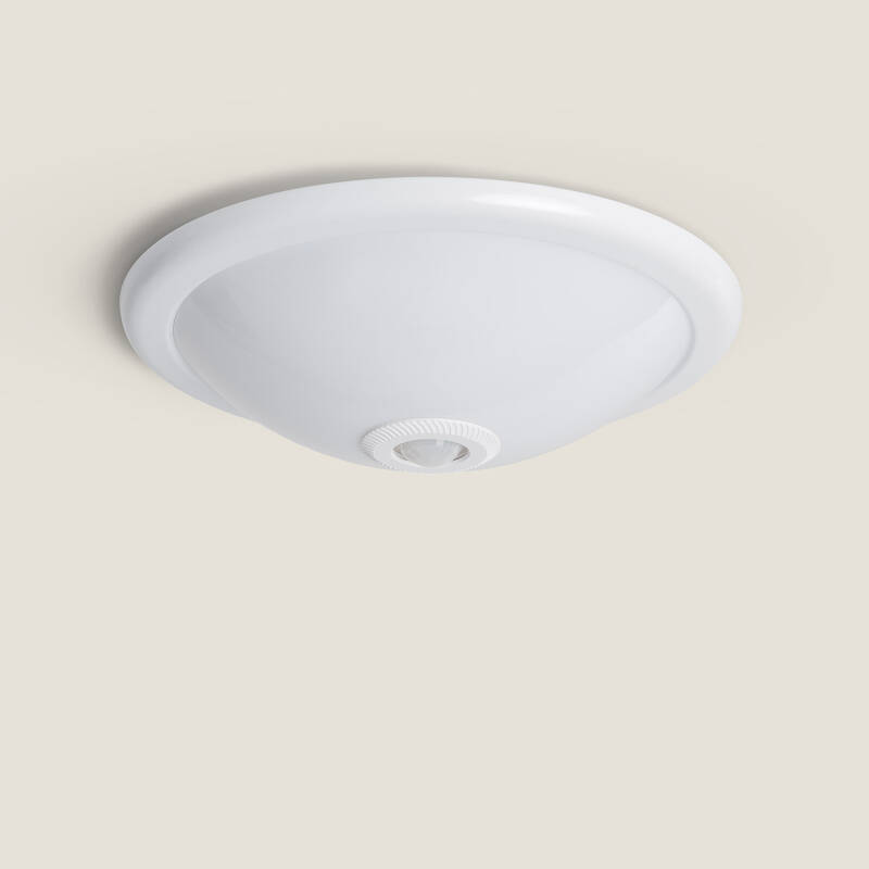 Produit de Plafonnier LED Rond 2x E27 avec Détecteur de Mouvement PIR et Crépusculaire