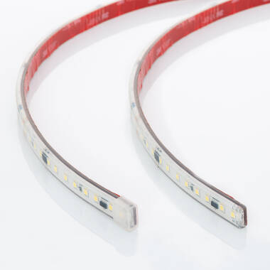 Product van LED Strip Dimbaar 220v SMD2835 Zelfcorrigerend  Siliconen FLEX 110 LED/m 1150 lm/m Breedte 12 mm IP67 te knippen om de 10 cm