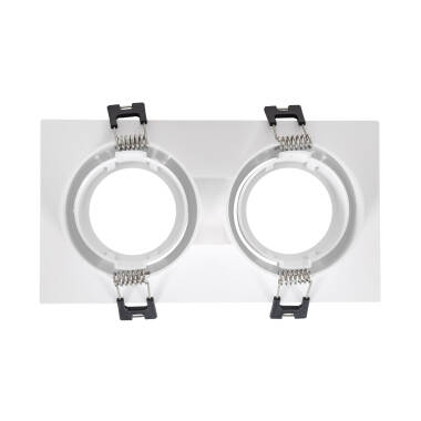 Product van Downlight Aro Vierkant Kantelbaar voor twee LED Lampen GU10 / GU5.3  Zaagmaat 75x150 mm