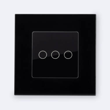 Triple Tactile Switch with Modern Glass Frame