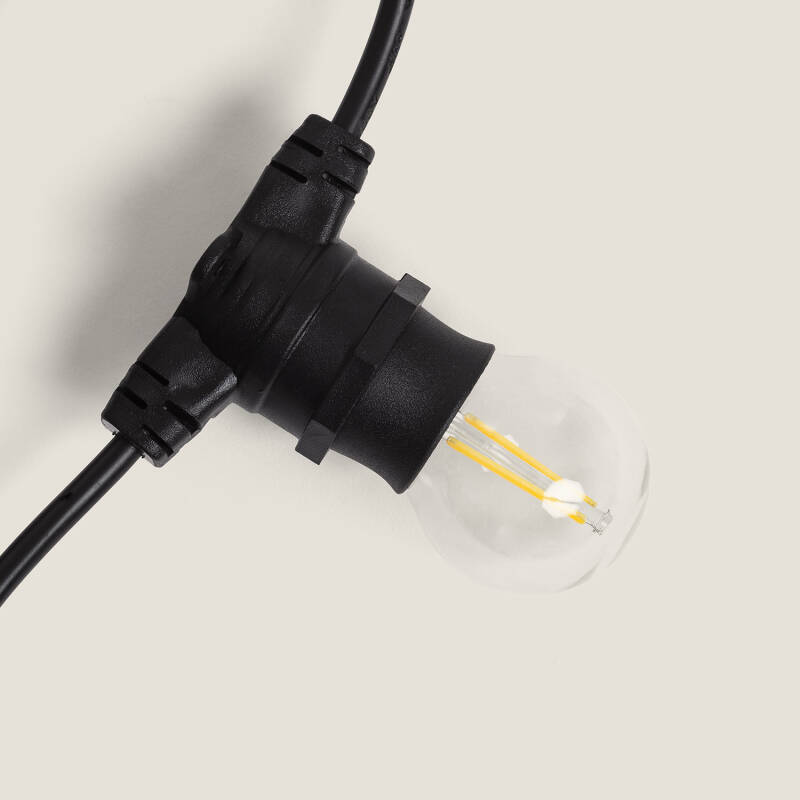 Producto de Kit Lichtslinger Outdoor IP44 10m Zwart +10 Filament LED Lampen B22 2W G45