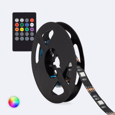 Kit  LED Strip RGB  5V DC 24LED/m met USB voor TV 2m IP20