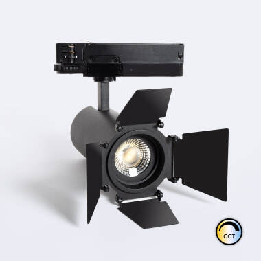 Product of 30W Fasano Cinema No Flicker Dimmable CCT LED Spotlight for Three Circuit Track in Black