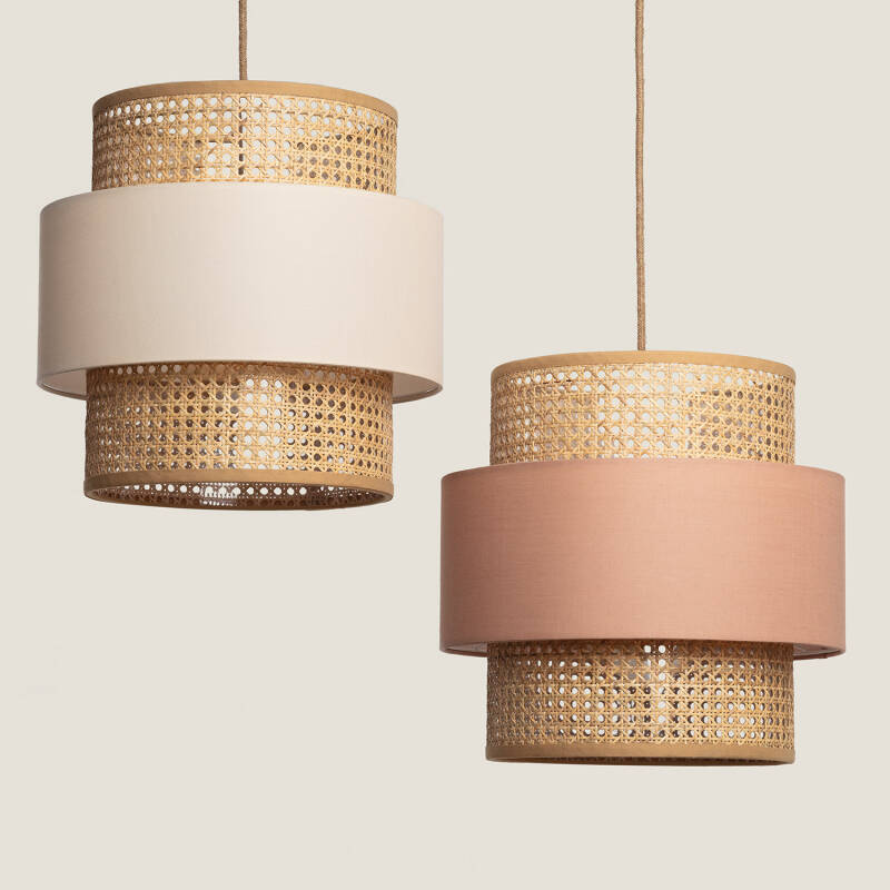 Product van Hanglamp Rotan en Stof Amaia