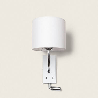 Product van Wandlamp met Leeslicht 2.5W Metaal Zilver-Teylo