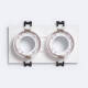 Product of Square Tilting Downlight Ring for 2 LED GU10 / GU5.3 LED Bulbs with 75-150mm Cut Out