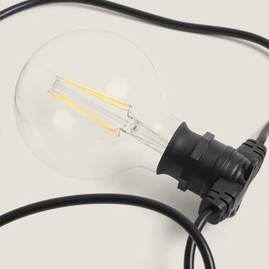 Produit de Kit Guirlande Lumineuse Extérieure IP44 10m Noir + 10 Ampoules LED Filament B22 6W G95