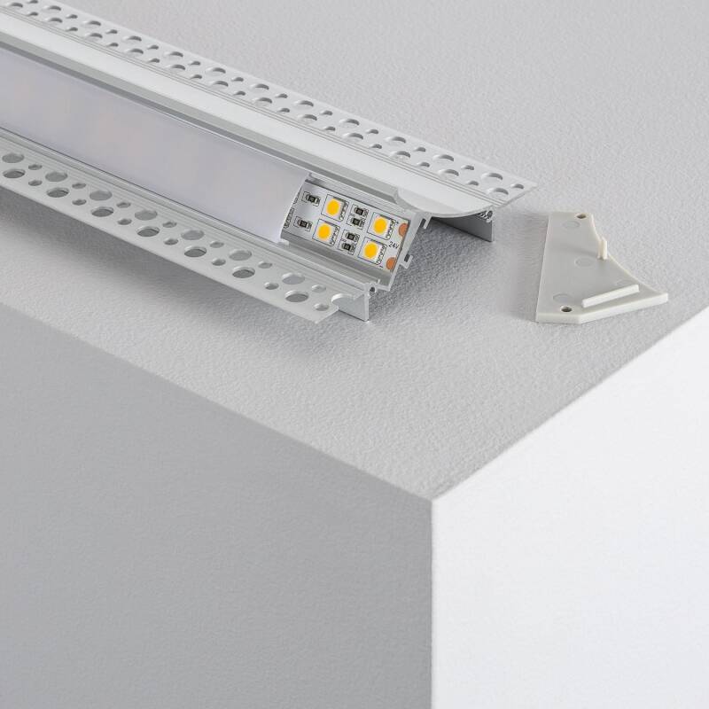 Produit de Profilé Aluminium Encastrable dans Plâtre / Placo avec Capot Continue pour Ruban LED jusqu'à 20mm