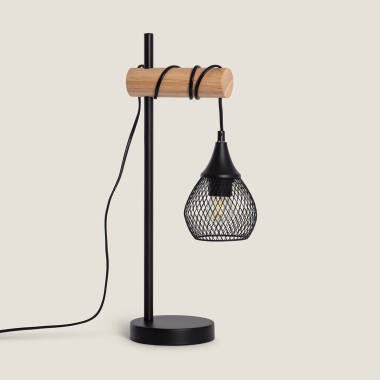 Lampe à Poser Métal et Bois Monah