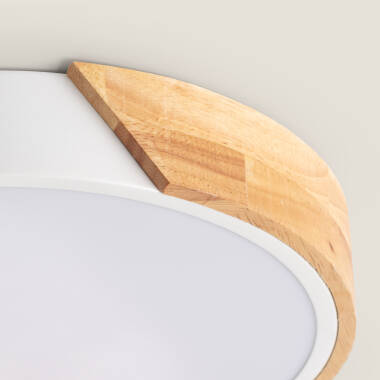 Product of 24W Semi-Dari Round Wood LED Surface Panel CCT Selectable Ø418 mm 