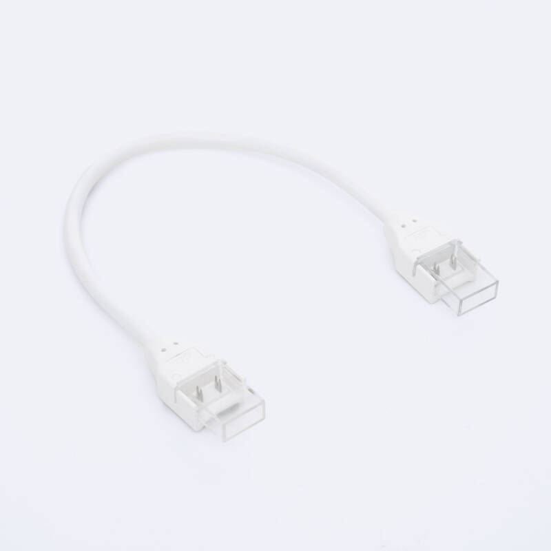 Product van Dubbele Hippoconnector met kabel voor Zelfregulerend Led strips 220V COB Sillecone FLEX Breedte 10mm