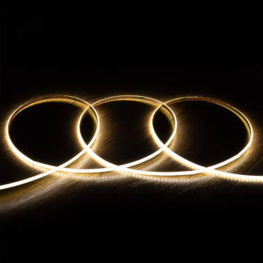 5m 24V DC Super Thin CRI90 COB LED Strip 320LED/m 3mm Wide cut at Every 5cm IP20 360lm/m