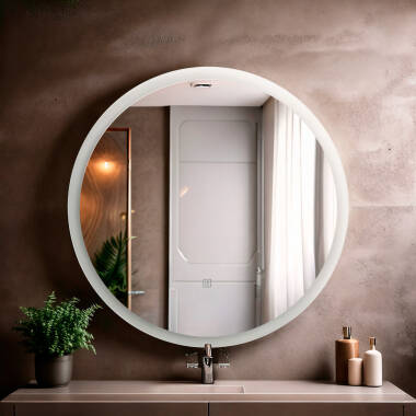 Specchio Bagno con Luce LED y Antiappannamento Ø60 cm Shala