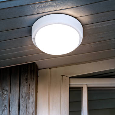 Plafondlamp LED 15W Rond Outdoor  Ø140 mm IP65 Hublot White