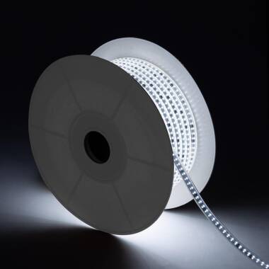 LED-Streifen Rolle Dimmbar 220V AC Solid 120 LED/m 50m Kaltes Weiss IP65 nach Mass Breite 14 mm Schnitt alle 10 cm