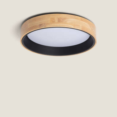 Plafoniera LED 20W Circolare Legno Ø470 mm CCT Selezionabile Dari