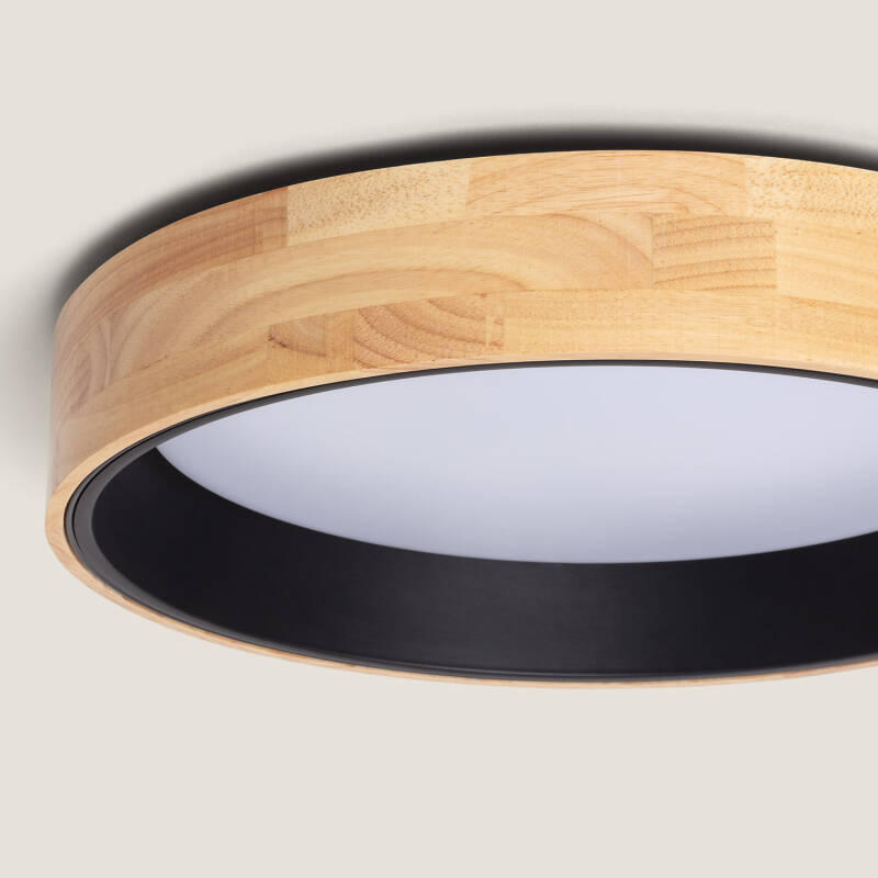 Product of 20W Dari Round Wood LED Surface Panel CCT Selectable Ø470 mm 