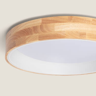 Product of 20W Dari Round Wood LED Surface Panel CCT Selectable Ø470 mm 