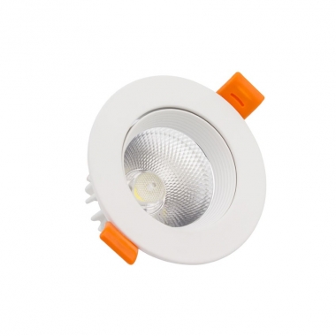 Downlight LED 9W COB Orientabile Circolare Bianco Foro Ø 90mm No Flicker
