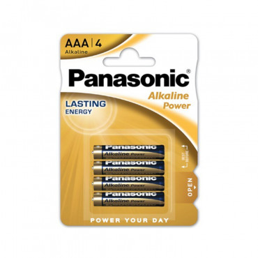 Product Blisterverpakking 4 Panasonic Alkaline Batterijen  type AAA/LR03 1,5 V