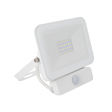 Proiettore LED Slim 20W 120lm/W IP65 con Sensore di Movimento PIR